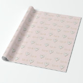 Roze Gouden Liefdes Hart Bruiloft Feest Cadeaupapier (Uitgerold)