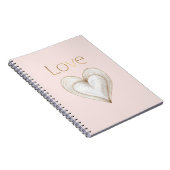 Roze Gouden Liefdeshart Notitieboek (Rechterzijde)
