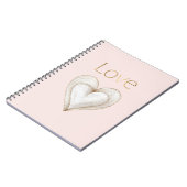 Roze Gouden Liefdeshart Notitieboek (Linkerzijde)