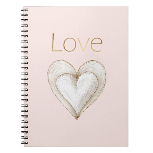 Roze Gouden Liefdeshart Notitieboek (Voorkant)