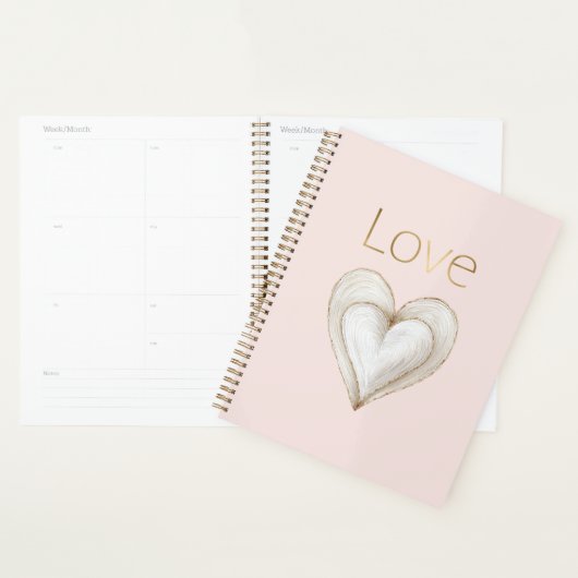 Roze Gouden Liefdeshart Planner (Display)
