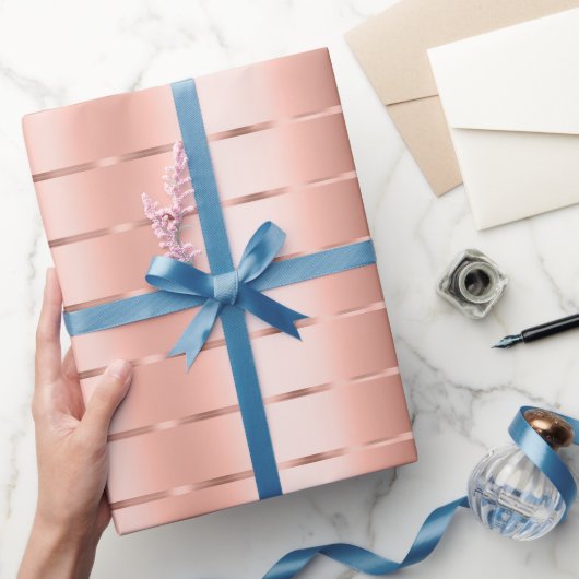 Roze Gouden Lint Boog Bruidsdouche Cadeaupapier (Geschenken)