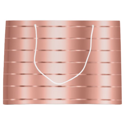 Roze Gouden Lint Boog Bruidsfeest Groot Cadeauzakje (Voorkant)