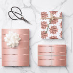 Roze Gouden Lint Boog Bruidsfeest Inpakpapier Vel<br><div class="desc">Mooie Vrouwelijke Roze Gouden Lint en Boog Bruiloft of Elke Gelegenheid</div>