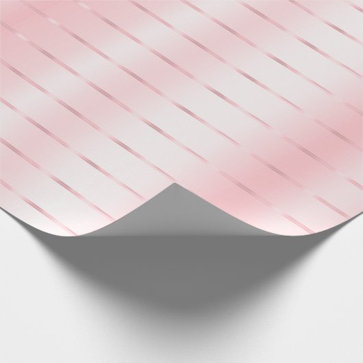 Roze Gouden Lint Bruidsfeest Cadeaupapier (Hoek)