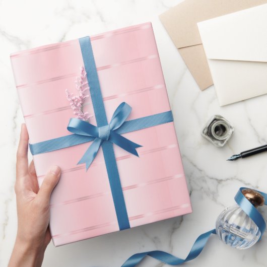Roze Gouden Lint Bruidsuitnodiging Cadeaupapier (Geschenken)