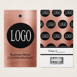 Roze Gouden Logo met Streepjescode Prijskaartjes Visitekaartje