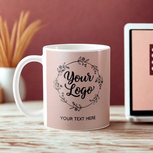 Roze Gouden Logo QR Code Website Marketing Koffiemok