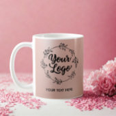 Roze Gouden Logo QR Code Website Marketing Koffiemok