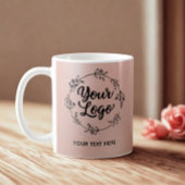 Roze Gouden Logo QR Code Website Marketing Koffiemok