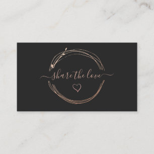 Roze Gouden Logo Verwijskaart Aanbevelingskaartje