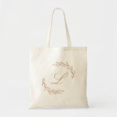 Roze Gouden Loofkrans Monogram Tote Bag (Voorkant)
