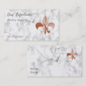 Roze gouden look  fleur-de-lis visitekaartje (Voorkant / Achterkant)