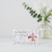 Roze gouden look  fleur-de-lis visitekaartje (Staand voorkant)