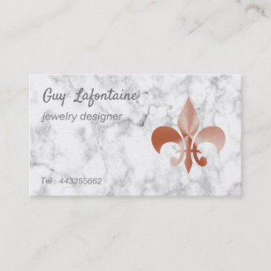 Roze gouden look fleur-de-lis visitekaartje