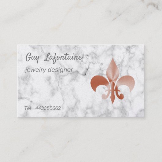 Roze gouden look  fleur-de-lis visitekaartje (Voorkant)