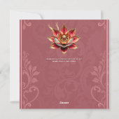Roze Gouden Lotus Bruidsdouche Uitnodiging Bewerkb (Achterkant)