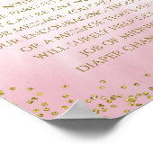 Roze gouden luiers Baby shower Poster (Hoek)