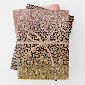 Roze gouden luipaard - Sparkle Inpakpapier Vel (In situ)