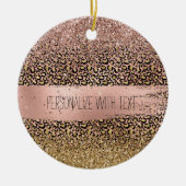Roze gouden luipaard - Sparkle Keramisch Ornament (Voorkant)