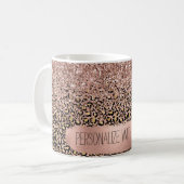 Roze gouden luipaard - Sparkle Koffiemok (Voorkant links)