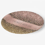 Roze gouden luipaard - Sparkle Papieren Bordje (Gekanteld)