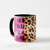Roze Gouden Luipaardprint Mok (Voorkant links)