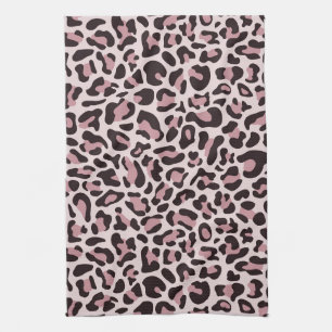 Roze Gouden Luipaardprint Retro Keukenhanddoeken H
