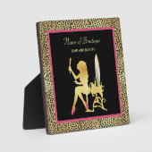 Roze Gouden Luipaardprint Schoonheidswinkel Uithan Fotoplaat (Voorkant)