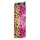 Roze Gouden Luipaardprint Thermosbeker (Gedraaid links)