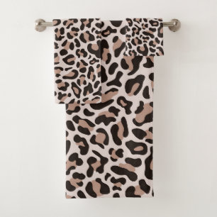 Roze Gouden Luipaardprint Trendy Chic Badhanddoeke Bad Handdoek