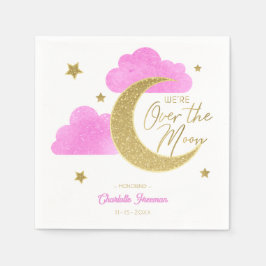 Roze gouden maan en sterren boven de maan Baby sho Servet