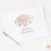 Roze Gouden Mandala Dank Je Ronde Sticker (Envelop)