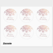 Roze Gouden Mandala Dank Je Ronde Sticker (Vel)