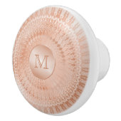 Roze Gouden Mandala Monogram Keramische Knop (Rechts)
