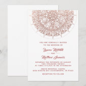 Roze Gouden Mandala Trouw Uitnodiging (Voorkant / Achterkant)
