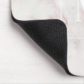 Roze Gouden Marmer Aangepaste Monogram Muismat (Hoek)