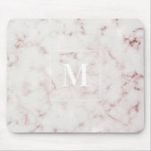 Roze Gouden Marmer Aangepaste Monogram Muismat (Voorkant)