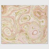Roze Gouden Marmer Abstracte Achtergrond Cadeaupapier (Vlak)