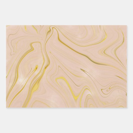 Roze Gouden Marmer Agate Glitters Inpakpapier Vel (Voorkant 2)