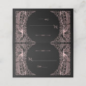 Roze Gouden Marmer Art Deco Pauw Save The Date Plaatskaartje (Buitenkant ongevouwen)