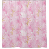 Roze gouden marmer douchegordijn (Voorkant)