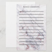 Roze Gouden Marmer Draaiing & Blush Roze Brons Gla Briefpapier (Voorkant / Achterkant)