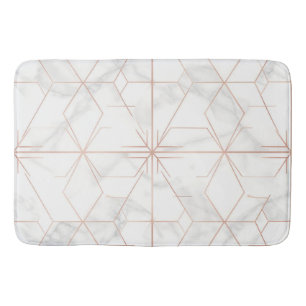 Roze Gouden Marmer Geometrisch Patroon Badmat