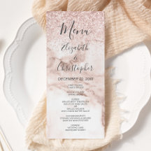 Roze Gouden Marmer Glitter Elegante Trouw
