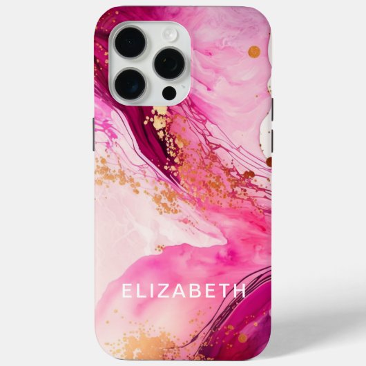 roze gouden marmer glitters persoonlijke naam Case-Mate iPhone case (Achterkant)