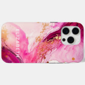 roze gouden marmer glitters persoonlijke naam Case-Mate iPhone case (Achterkant (horizontaal))