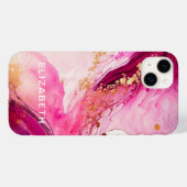roze gouden marmer glitters persoonlijke naam Case-Mate iPhone case (Achterkant (horizontaal))