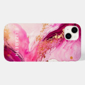 roze gouden marmer glitters persoonlijke naam Case-Mate iPhone case (Achterkant (horizontaal))