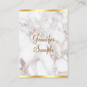 Roze Gouden Marmer Handgeschreven Script Sjabloon Visitekaartje